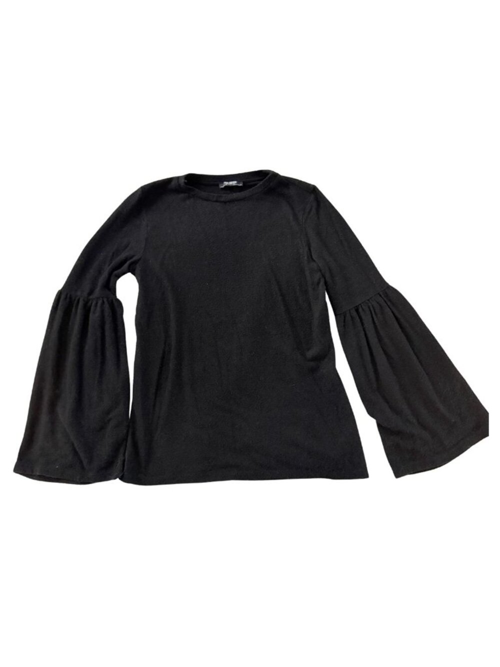 Zara Black Bell Sleeve Knit Lightweight Sweater Top Sz Small